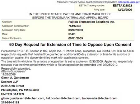 Más evidencia de que Apple quiere registrar el término iPad 4