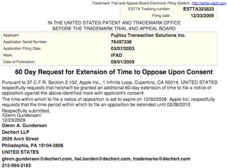 Más evidencia de que Apple quiere registrar el término iPad 3