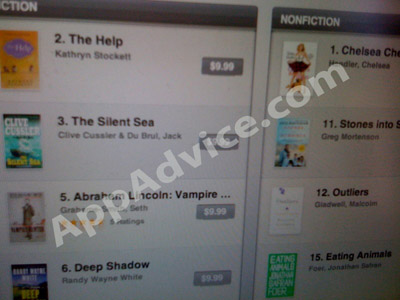El precio de los Best Sellers de la iBook Store podría ser de $9.99 Dólares 3