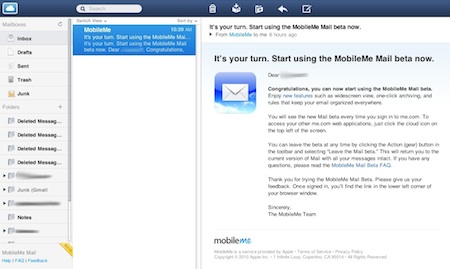 Probamos la beta del nuevo Mail de MobileMe 12