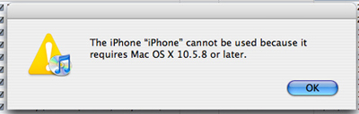 El iPhone 4 necesita Mac OS X 10.5.8 para sincronizar 3