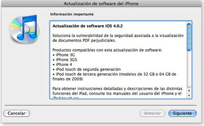 Apple libera el iOS 4.0.2 para el iPhone y el 3.3.2 para el iPad 3