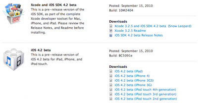 Apple libera la primera beta de iOS 4.2 con soporte para AirPrint 3