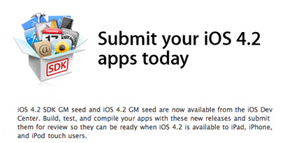 Apple pide a desarrolladores que remitan aplicaciones compatibles con iOS 4.2 3