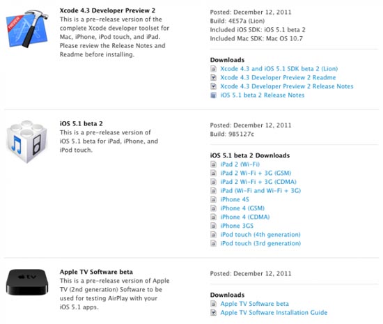 iOS 5.1 Beta 2 está disponible para desarrolladores 3
