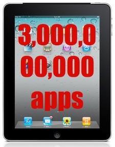 3 billones de aplicaciones descargadas para el iPad 3