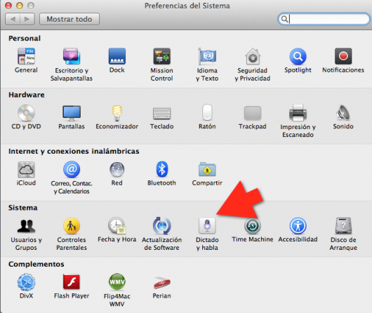 Cómo utilizar el dictado por voz en Mac OS X Mountain Lion (captura)