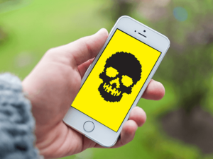 malware en iphone 6 blanco