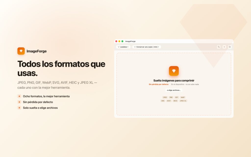 ImageForge para Mac: comprimir imágenes sin subirlas a la nube 1 ImageForge para Mac: comprimir imágenes sin subirlas a la nube 1