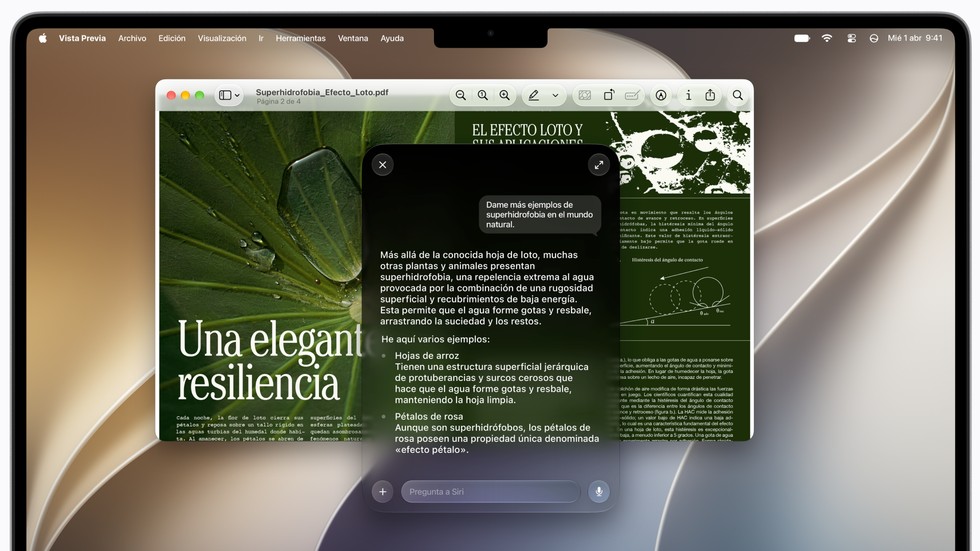 Una persona pregunta a Siri AI sobre el contenido de la pantalla
