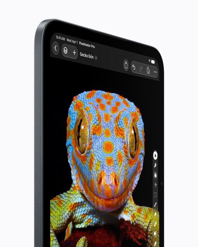Primer plano de la pantalla OLED de 8,5 pulgadas del nuevo iPad mini