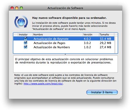 Actualización de iWork ‘08 3