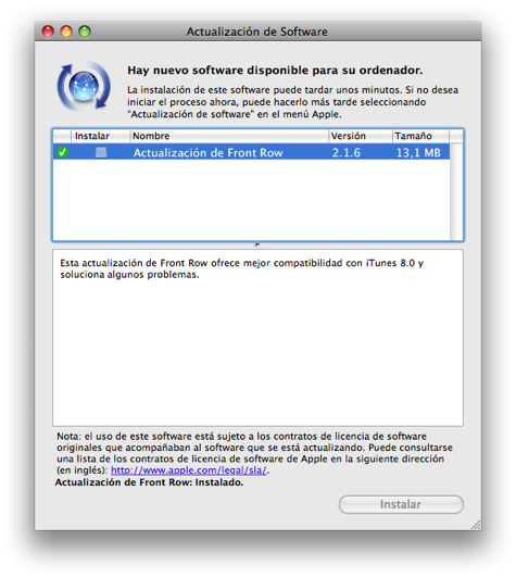 actualizacion frontrow