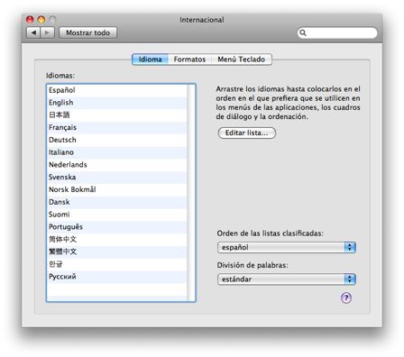 Cambiar el lenguaje principal en un Mac 3