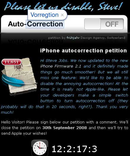 Firmas para desactivar el corrector de texto del iPhone