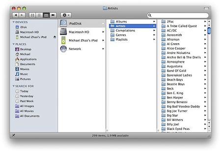 iPodDisk: Accede al contenido del iPod a través del Finder 3