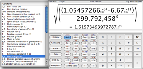 Magic Number Machine, calculadora científica para Mac OS X 3