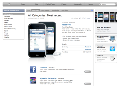Apple WebApps, directorio de aplicaciones web para el iPhone/iPod touch 3